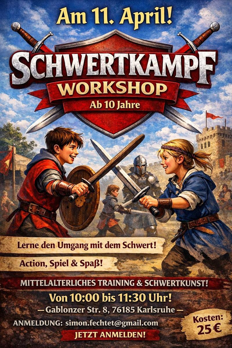 Schwertkampf-Workshop für Kinder und Jugendliche in Karlsruhe